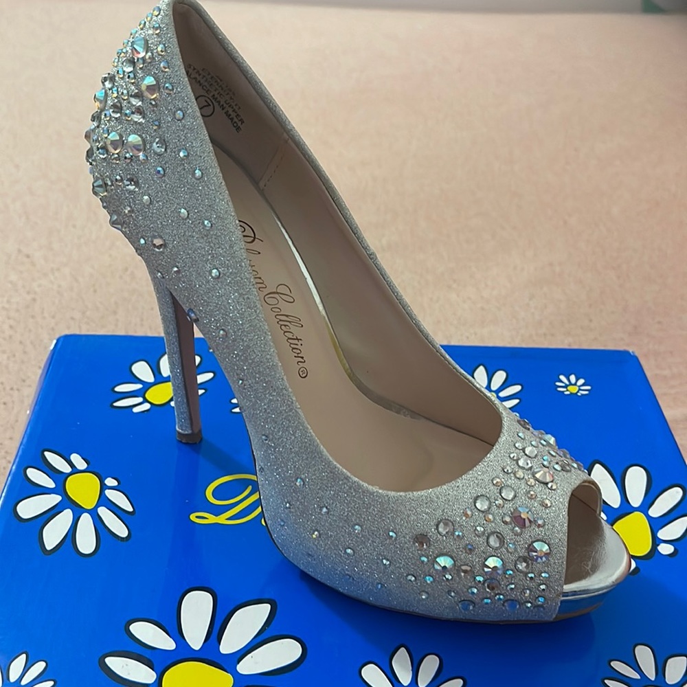 Silver Sparkle Heels